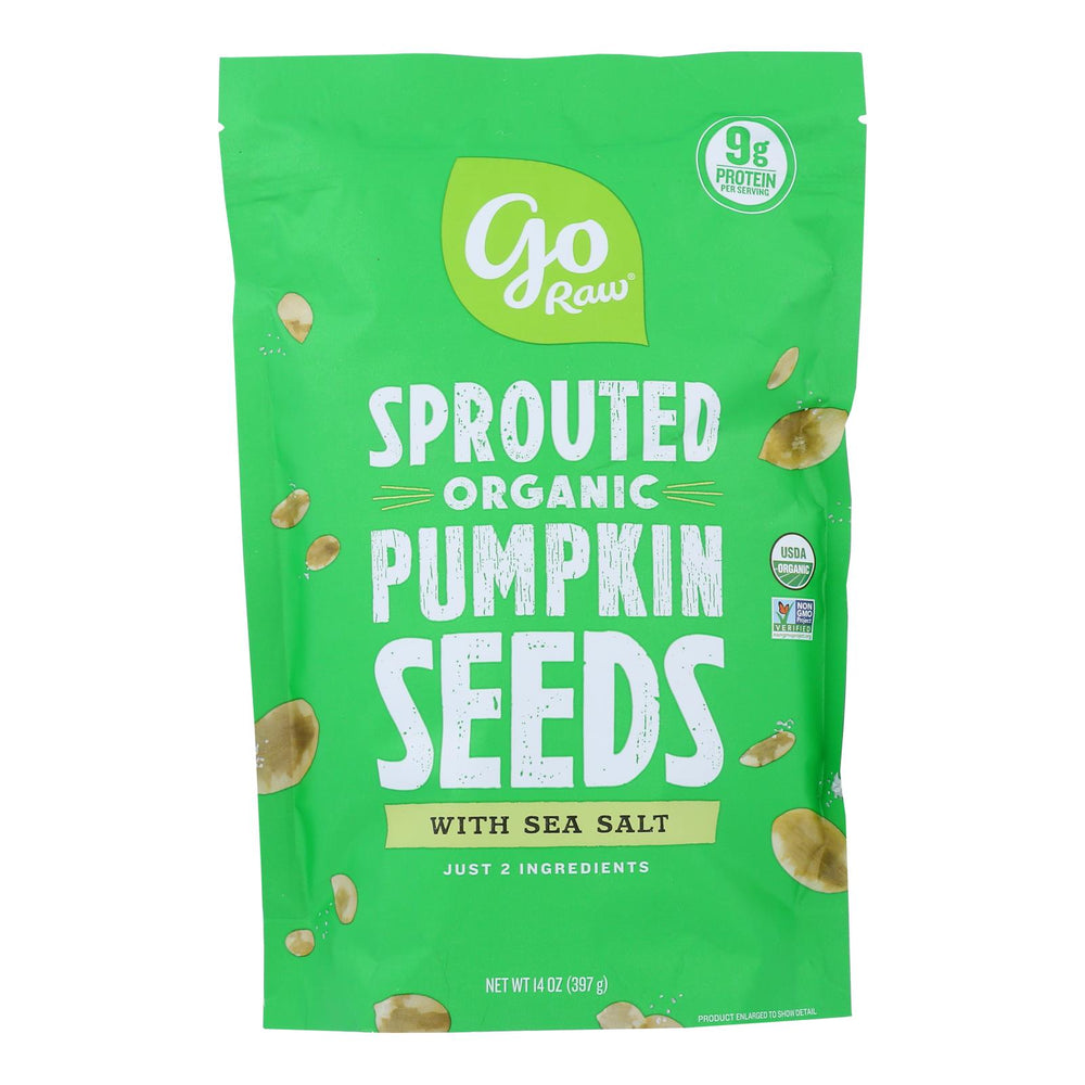 Go Raw Sprouted Seeds, Pumpkin With Celtic Sea Salt - Case Of 6 - 14 Oz