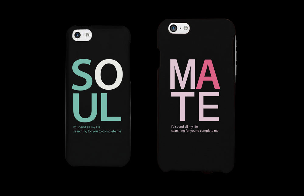 Soul Mate Black Matching Couple Phone Cases Valentine's Day Gifts