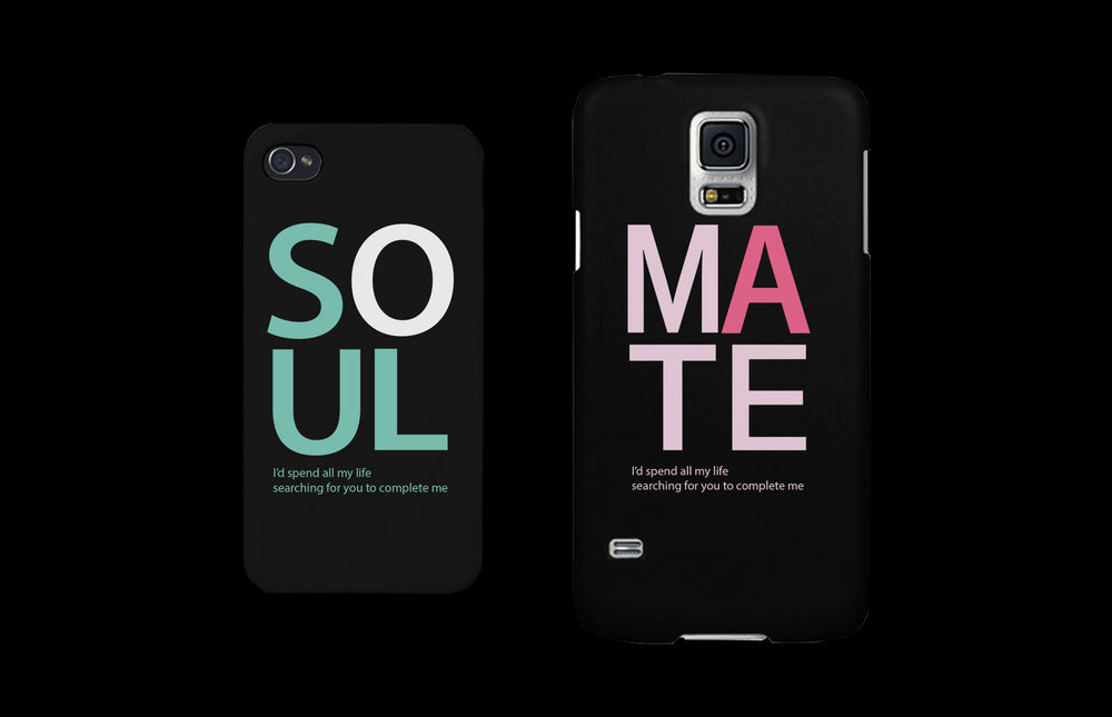 Soul Mate Black Matching Couple Phone Cases Valentine's Day Gifts