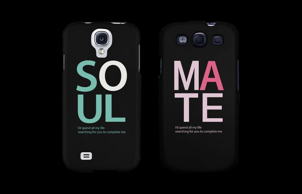 Soul Mate Black Matching Couple Phone Cases Valentine's Day Gifts