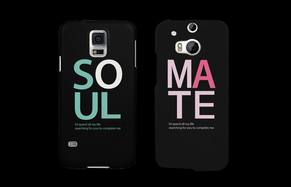 Soul Mate Black Matching Couple Phone Cases Valentine's Day Gifts