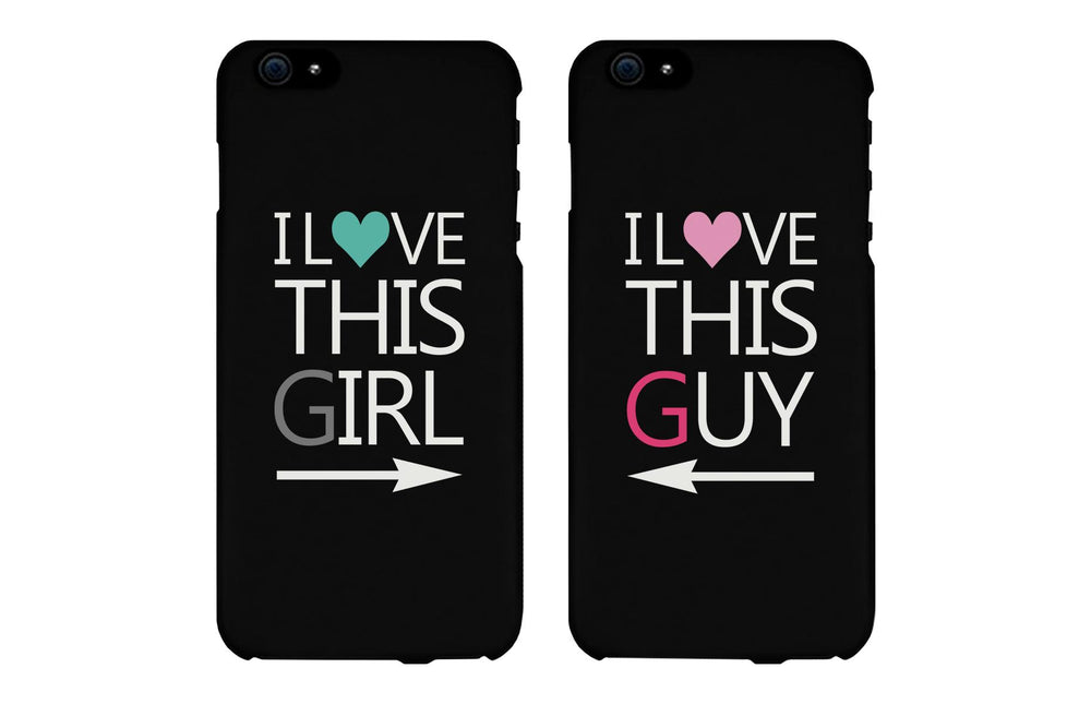 I Love This Girl & Guy Matching Couple Black Phonecases (Set)