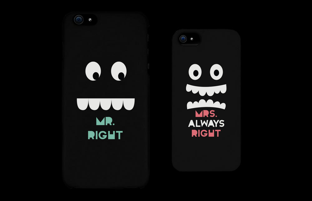 Mr Right and Mrs Always Right Matching Couple Phone Cases Gift for couples