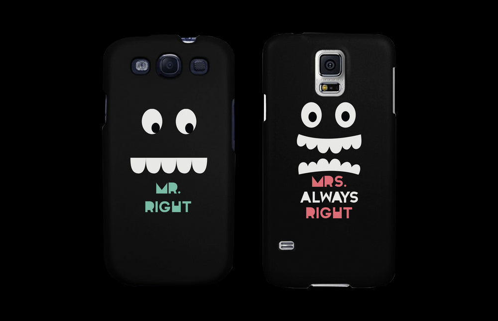 Mr Right and Mrs Always Right Matching Couple Phone Cases Gift for couples