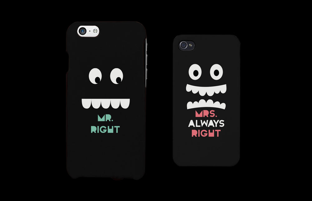 Mr Right and Mrs Always Right Matching Couple Phone Cases Gift for couples