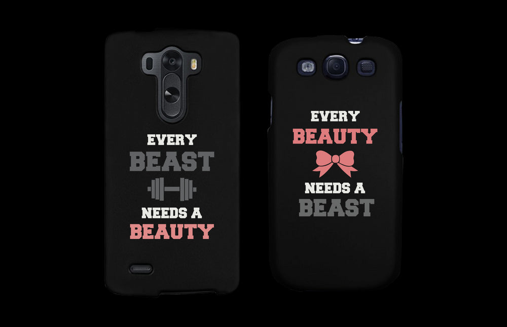 Every Beauty and Beast Black Matching Couple Phone Cases Gift cofr Couples