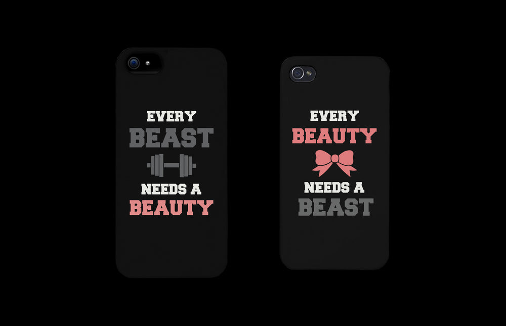 Every Beauty and Beast Black Matching Couple Phone Cases Gift cofr Couples