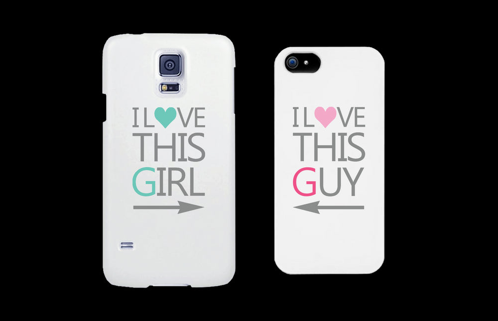 I Love This Girl & Guy Matching Couple White Phonecases (Set)