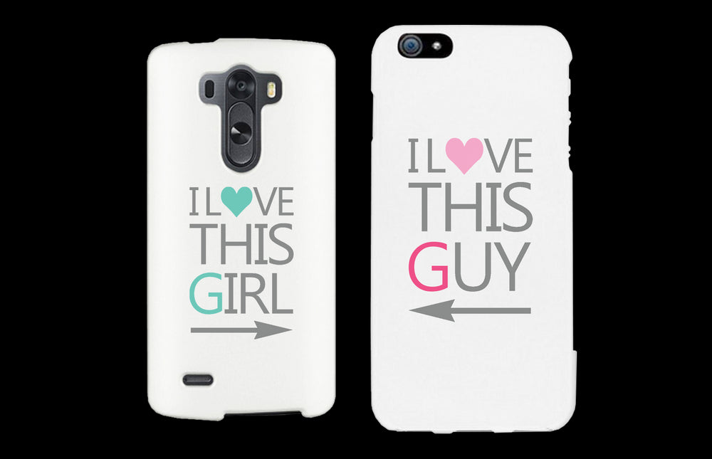 I Love This Girl & Guy Matching Couple White Phonecases (Set)