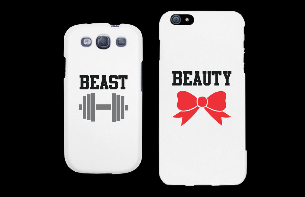 Beauty & Beast Matching Couple White Phonecases (Set)