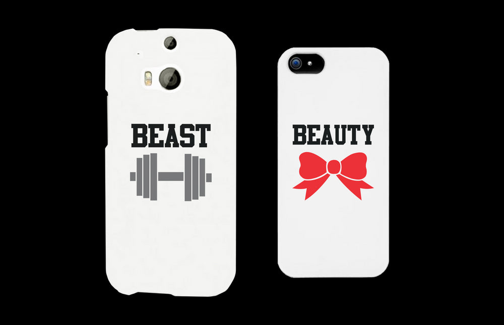 Beauty & Beast Matching Couple White Phonecases (Set)