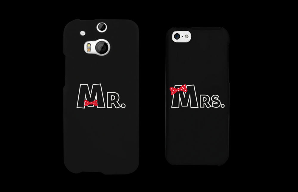 Mr and Mrs Bow Tie Couples Matching Cell Phone Cases Gift for Couples