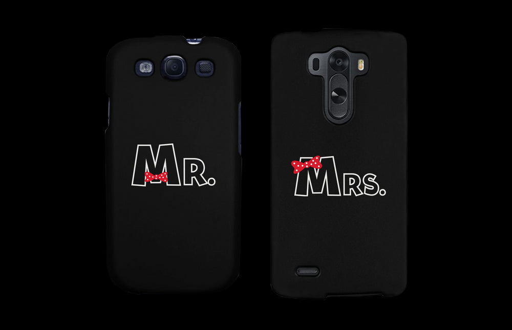 Mr and Mrs Bow Tie Couples Matching Cell Phone Cases Gift for Couples