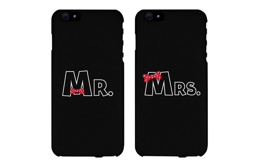 Mr and Mrs Bow Tie Couples Matching Cell Phone Cases Gift for Couples