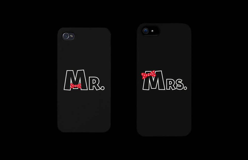 Mr and Mrs Bow Tie Couples Matching Cell Phone Cases Gift for Couples