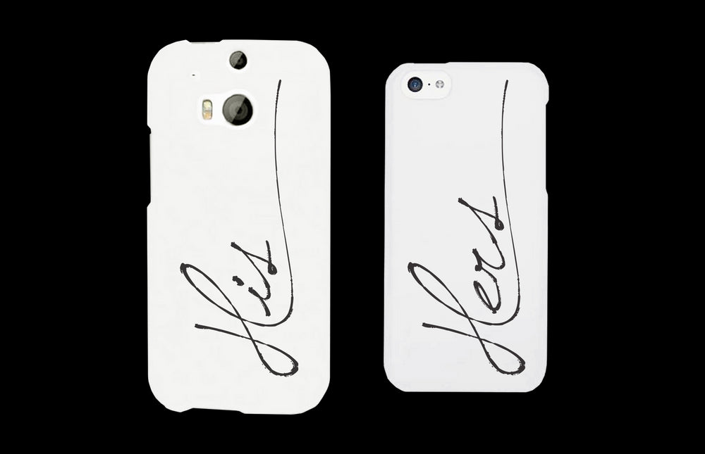 His and Hers Matching Couple White Phonecases (Set)