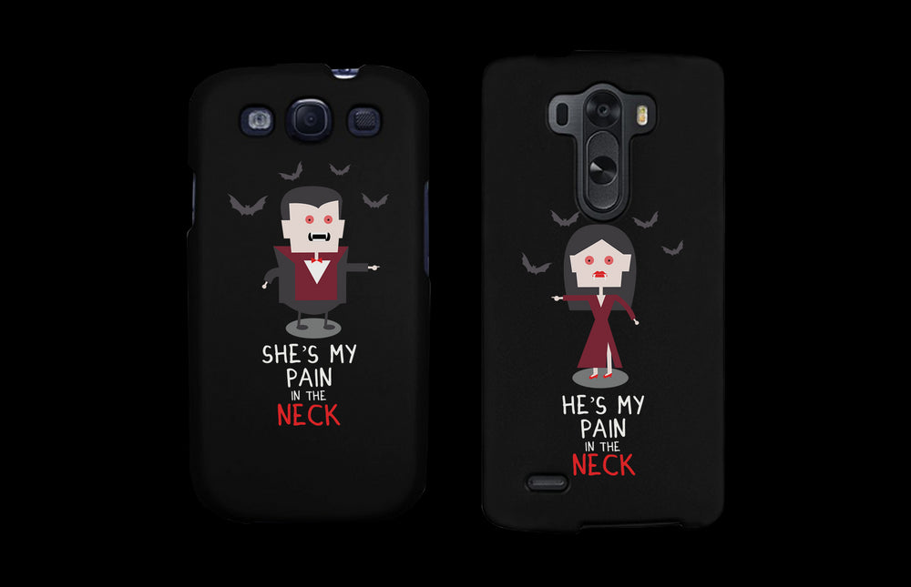 Pain in the Neck Vampires Black Matching Couple Phone Cases Halloween Gift