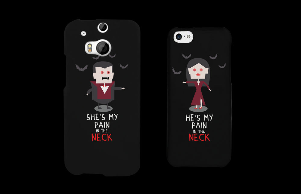 Pain in the Neck Vampires Black Matching Couple Phone Cases Halloween Gift