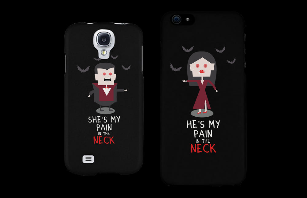 Pain in the Neck Vampires Black Matching Couple Phone Cases Halloween Gift