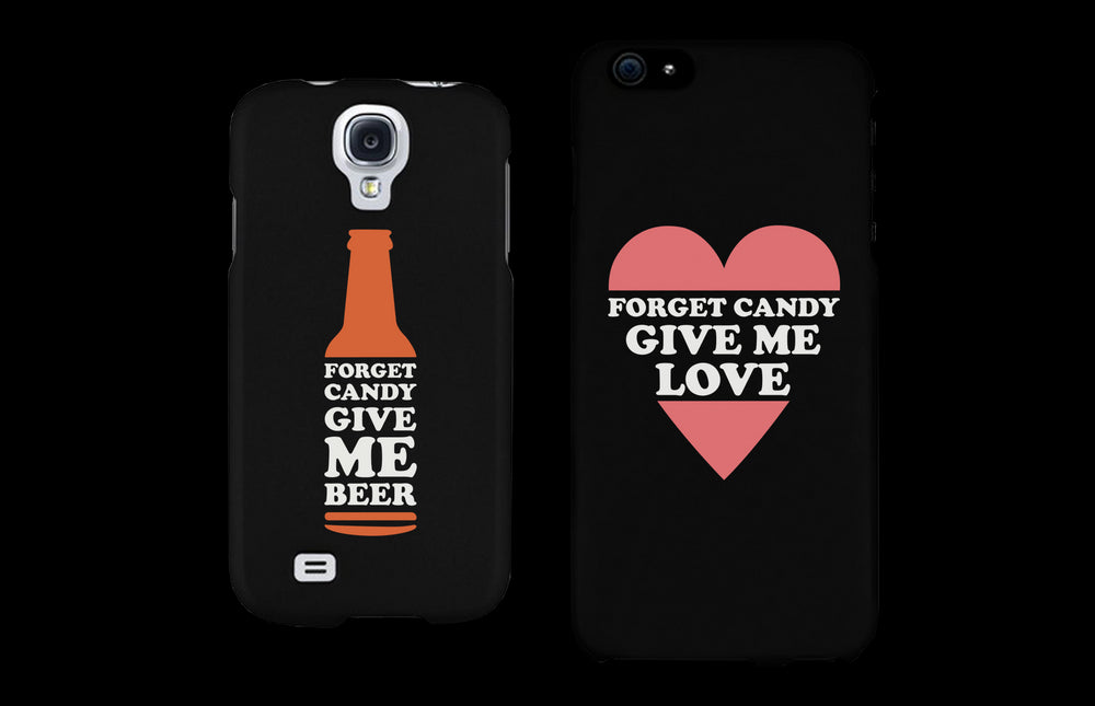 Forget Candy Give Me Beer and Love Couple Phone Cases Halloween Gifts