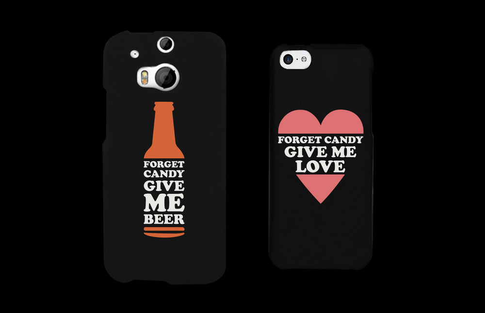 Forget Candy Give Me Beer and Love Couple Phone Cases Halloween Gifts