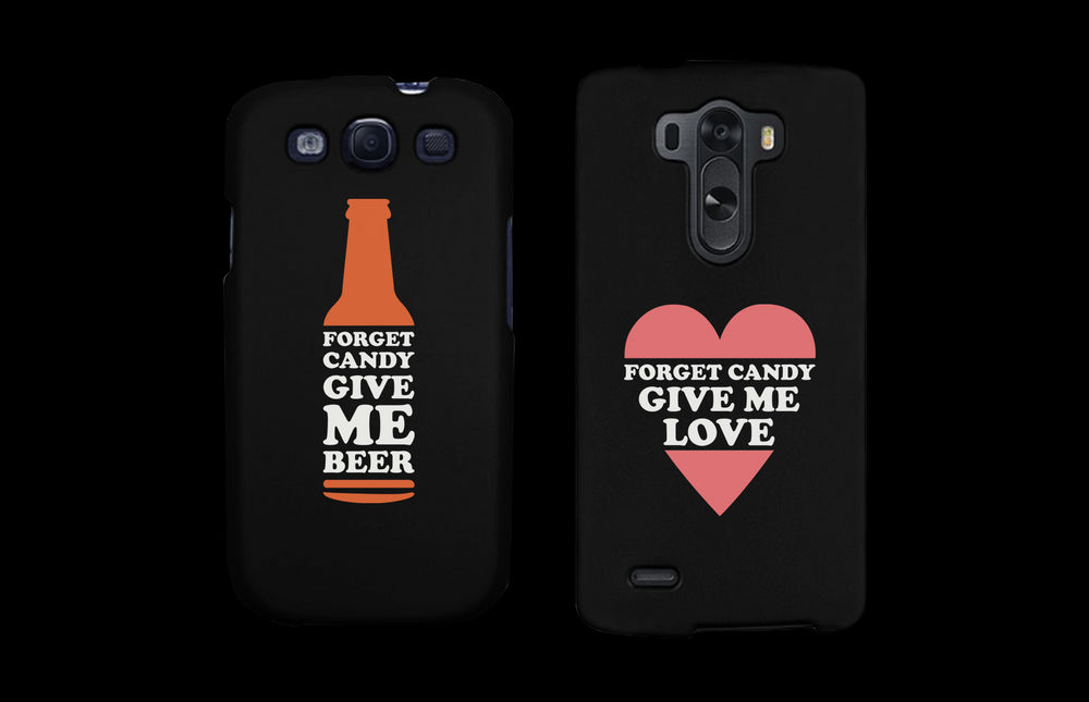 Forget Candy Give Me Beer and Love Couple Phone Cases Halloween Gifts