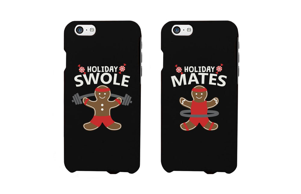 Holiday Gingerbread Swole Mates Matching Couple Phone Cases (Set)