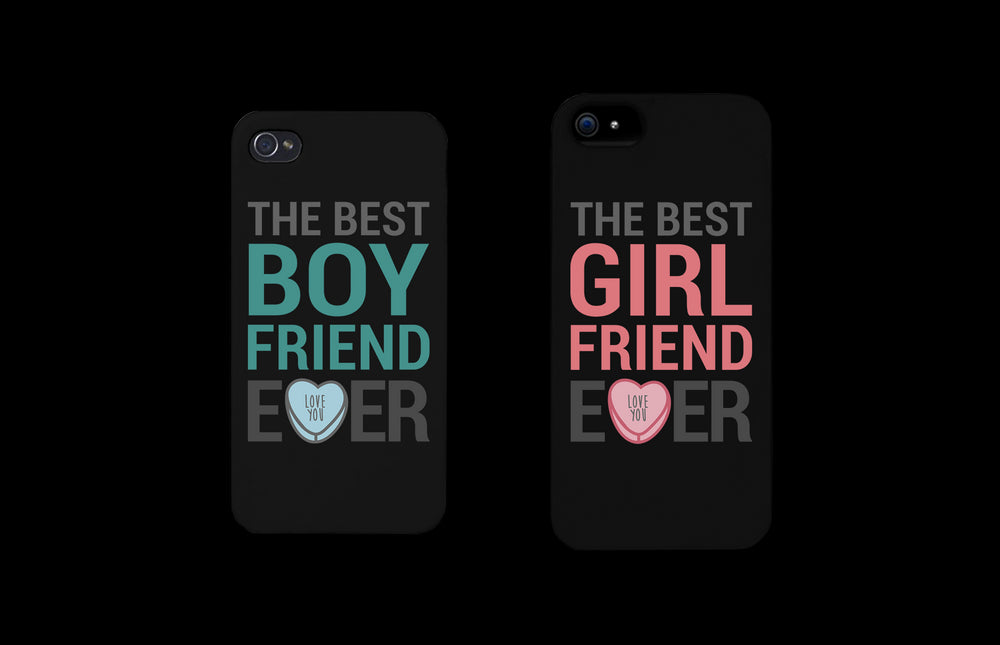 Best Girlfriend and Boyfriend Ever Black Matching Couple Phone Cases