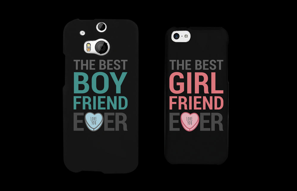 Best Girlfriend and Boyfriend Ever Black Matching Couple Phone Cases