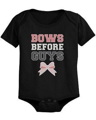 Toys Before Girls, Bows Before Guys - Cute Boy and Girl Matching Snap-on Bodysuits