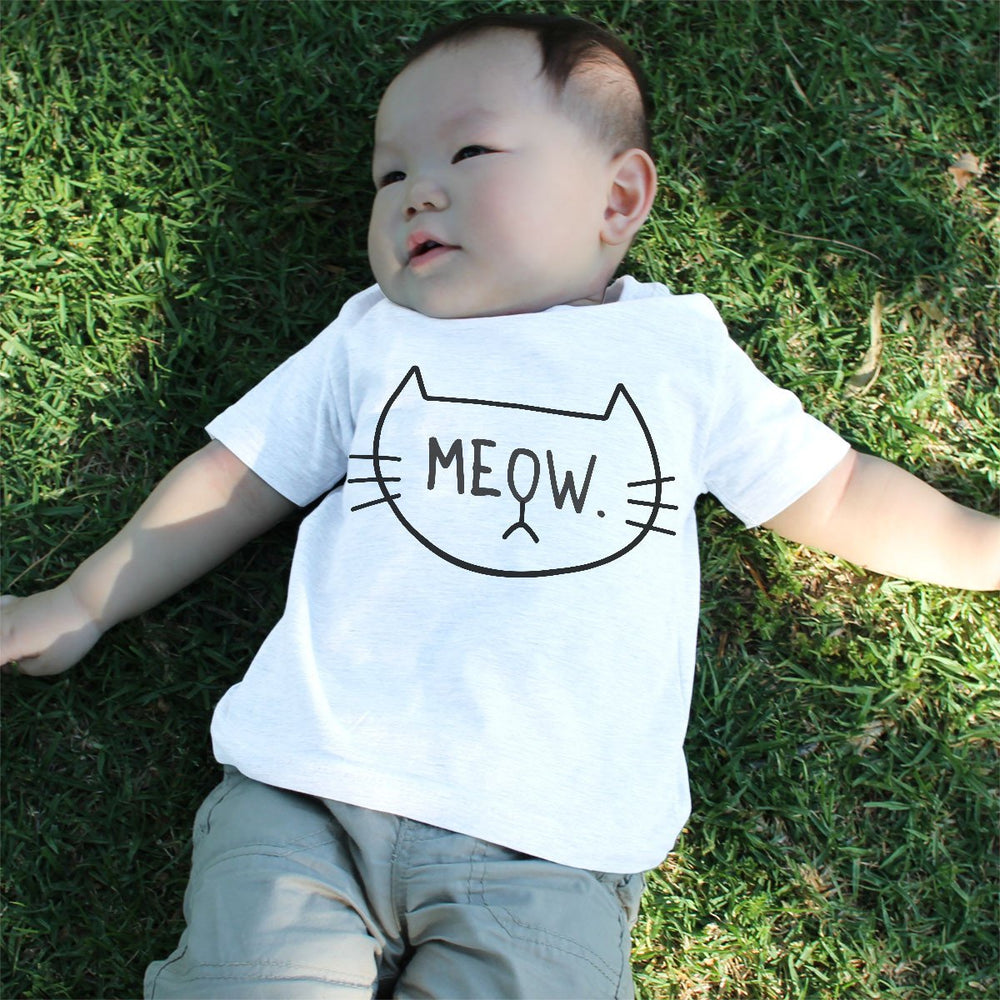 Graphic Snap-on Style Baby Tee, Infant Tee - MEOW