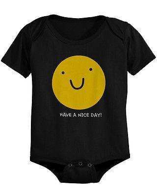 Smiley Face Cute Baby Bodysuit - Pre-Shrunk Cotton Snap-On Style Baby Bodysuit