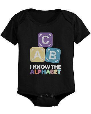 ABC Alphabet Cute Baby Bodysuit - Pre-Shrunk Cotton Snap-On Style Baby Bodysuit