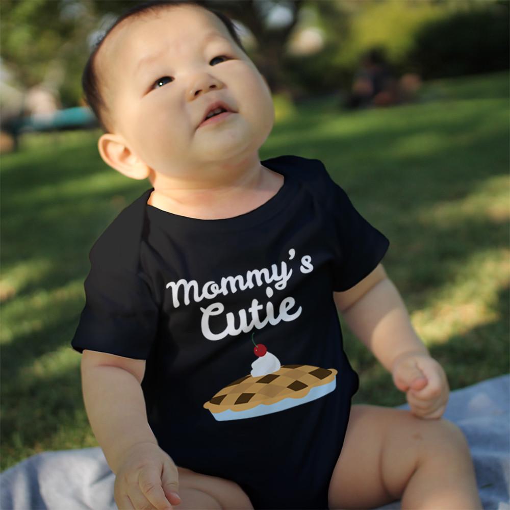 Mommy's Cutie Pie Baby Bodysuit Cute Infant Black Onesie Gift for Baby Shower