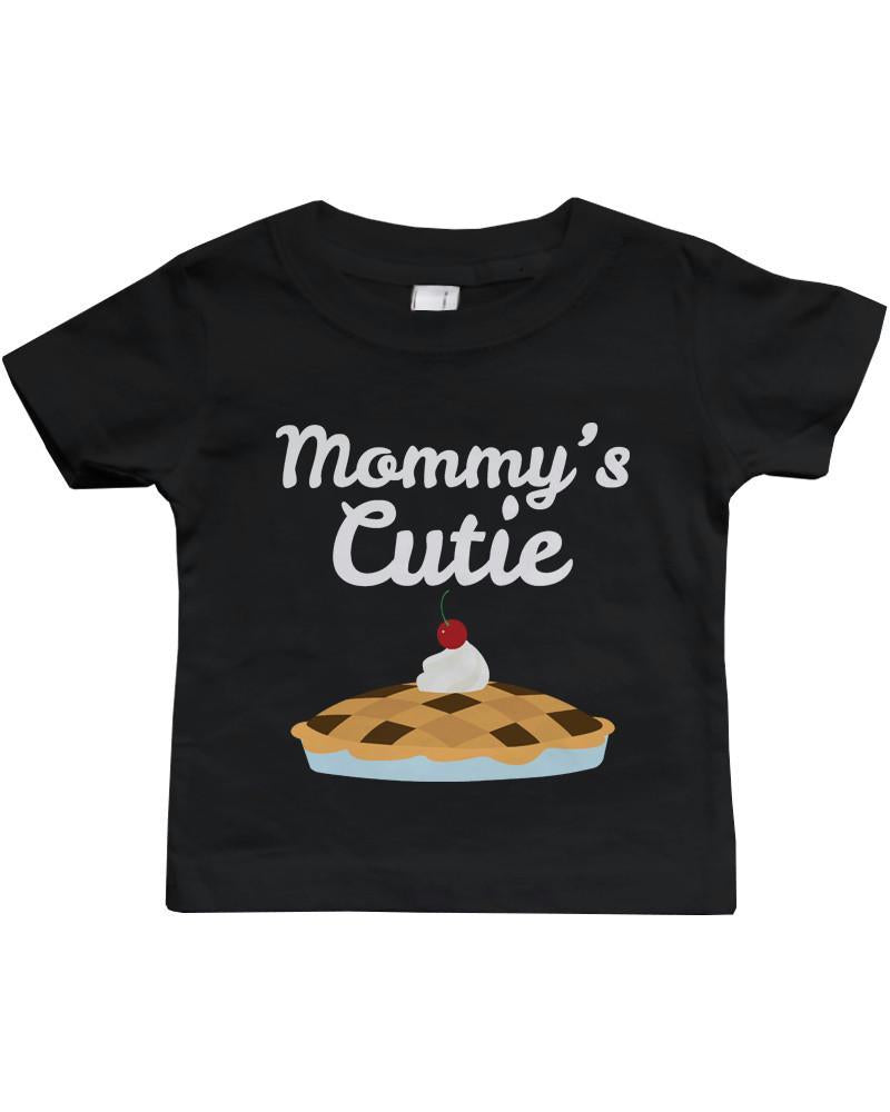 Mommy's Cutie Pie Baby Tee Cute Infant Black T Shirt Gift for Baby Shower