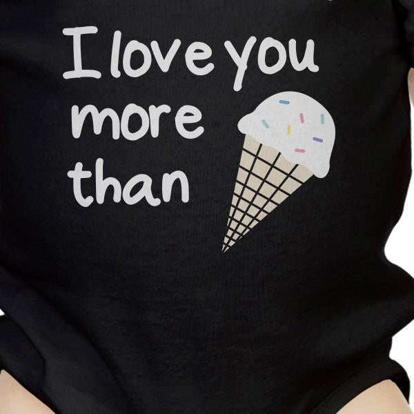 Dear Dad Icecream Cute Black Baby Bodysuit Unique Design Dads Gifts