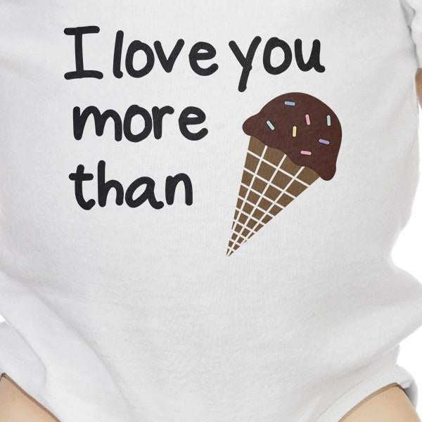 Dear Dad Icecream White Funny Design Baby Bodysuit Fathers Day Gifts