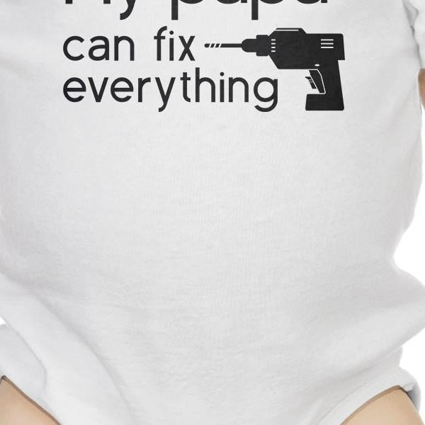 My Papa Fix White Cute Baby Bodysuit Cute Gifts For Baby Shower
