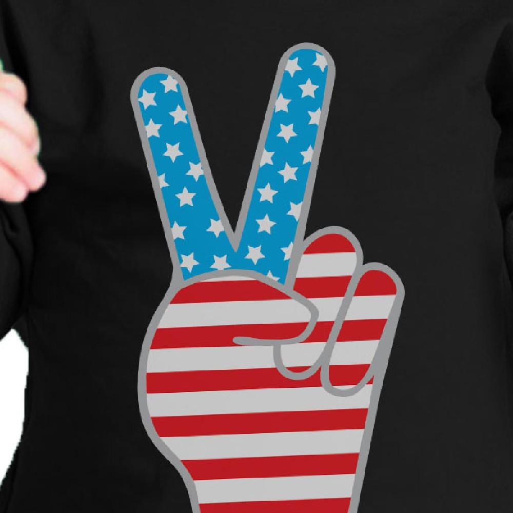 American Flag Peace Sign Black Cotton Infant Tee 4th Of July Gift