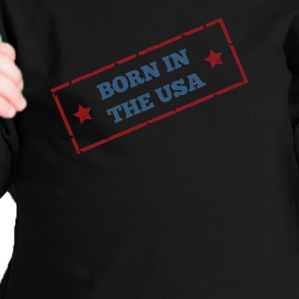 Born In The USA First 4th Of July Baby T-Shirt Black Cotton Tee