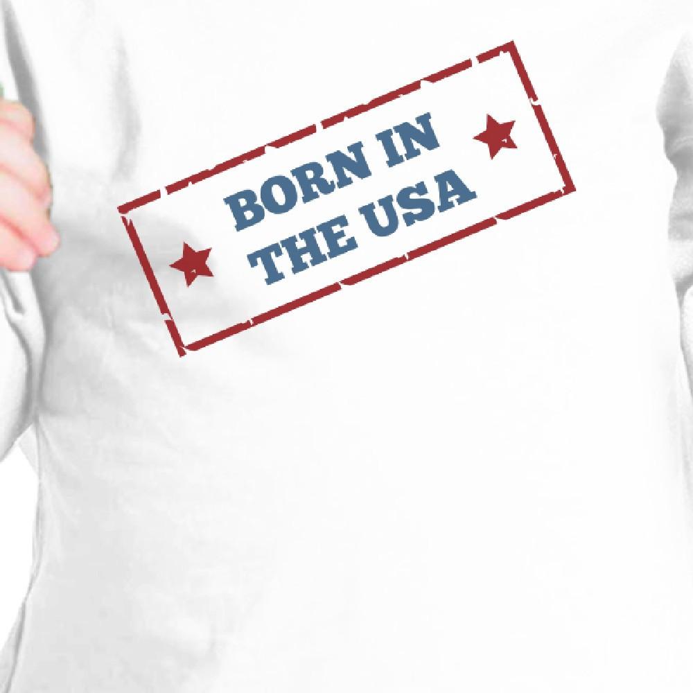 Born In The USA White Unique July 4 Baby Shirt Cotton Graphic Tee