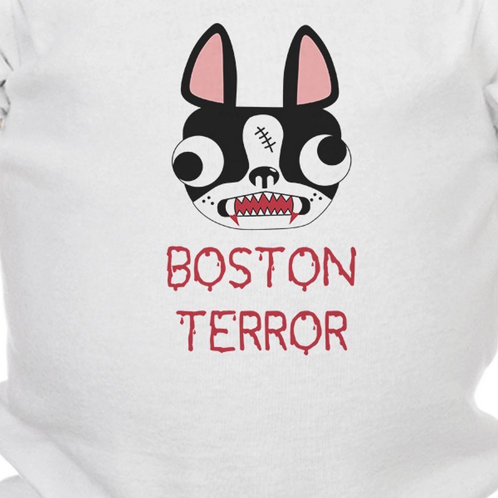 Boston Terror Terrier Baby White Bodysuit