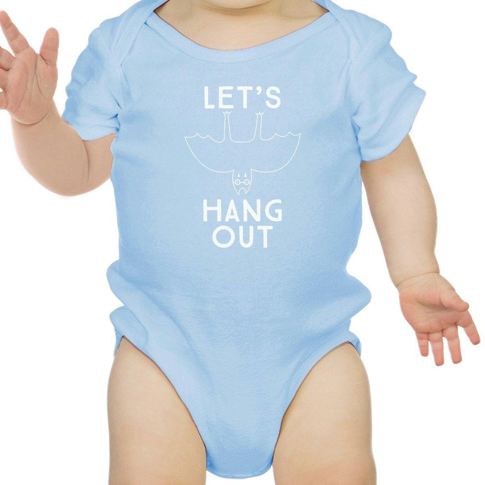 Let's Hang Out Bat Baby Sky Blue Bodysuit