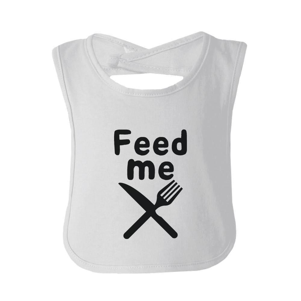 Feed Me Cute White Baby Bib Great Gift Ideas for Baby Shower