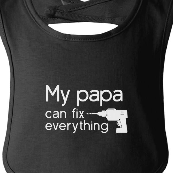 My Papa Fix Black Cute Baby Bib Unique Fathers Day Gifts For Dad