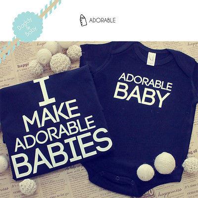 I Make Adorable Babies T-Shirt and The Adorable Baby Bodysuit Matching Set