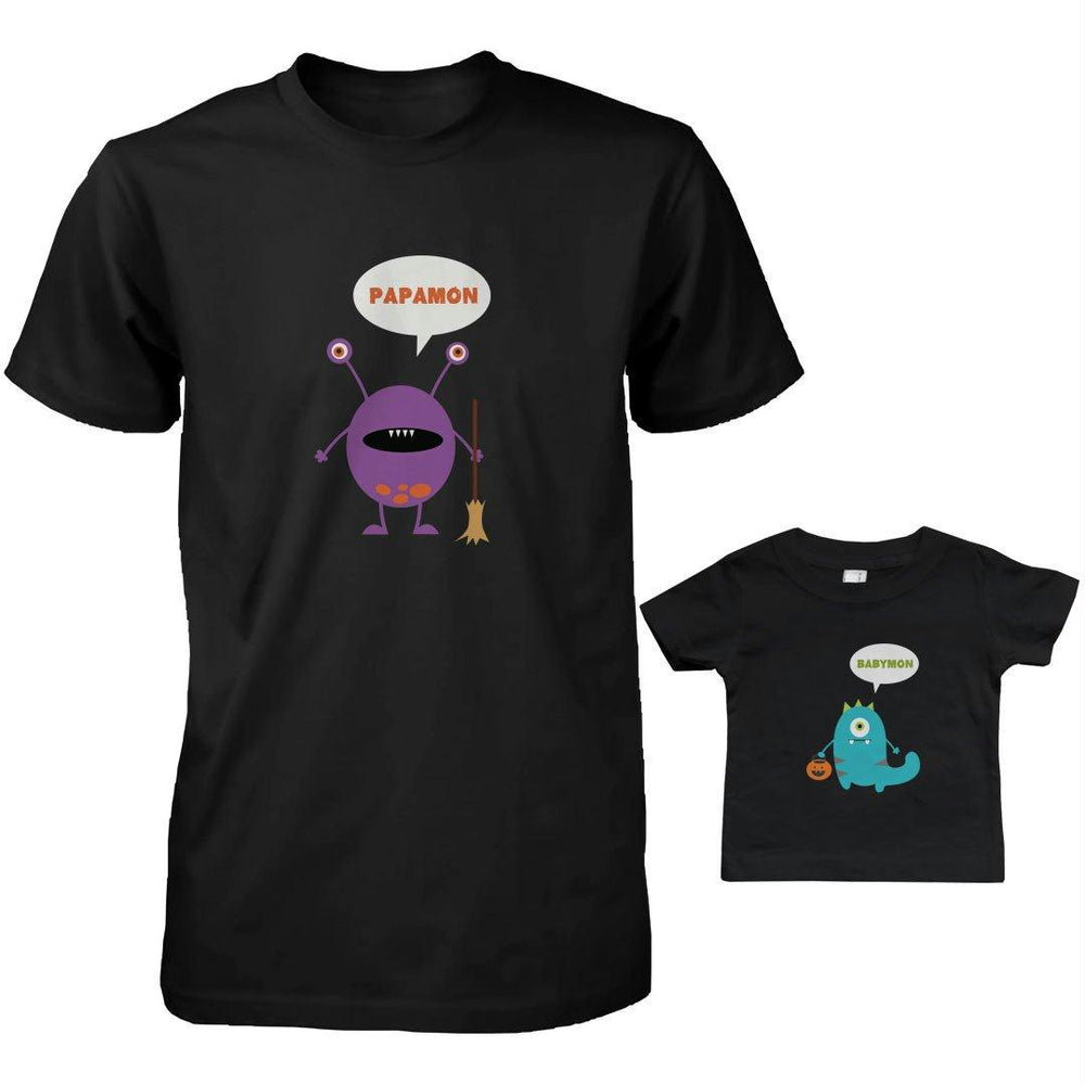 Daddy and Baby Matching T-Shirt Set - Papamon Babymon Infant Tee