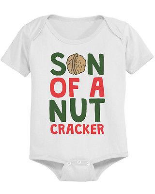 Cute Parent and Child Matching T-Shirt and Bodysuit Set - Son of a Nut Cracker