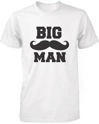 Dad and Baby Matching White T-Shirt and Bodysuit Set - Big Man and Little Man