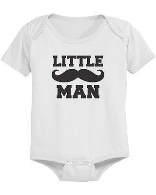 Dad and Baby Matching White T-Shirt and Bodysuit Set - Big Man and Little Man